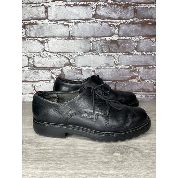 Mephisto Sherpa\'s Black Leather Lace Up Heel Oxfords Shoes Men Sz 10.5M US/44EU